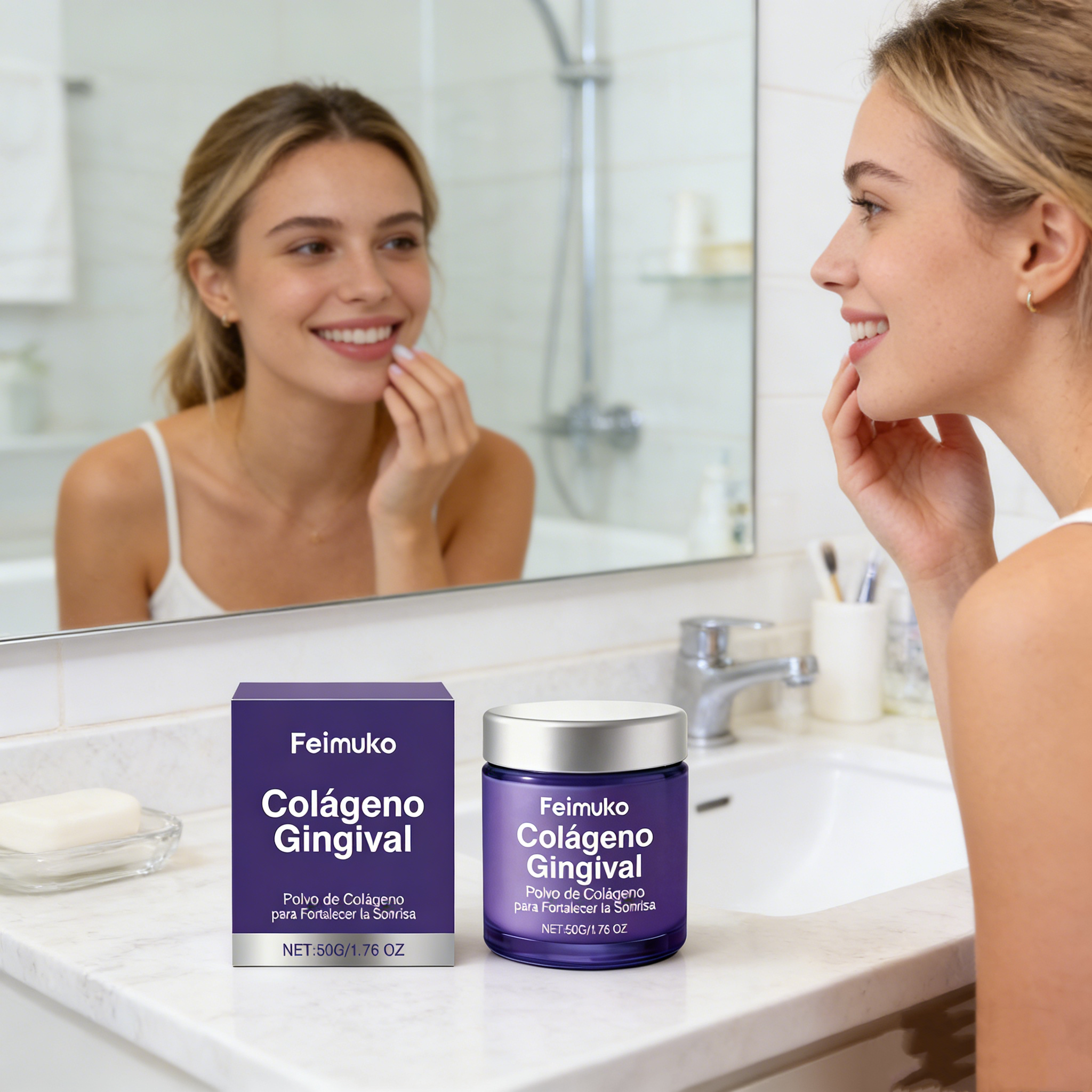 Teeth Whitening Near Me - Collagen Teeth Cleaning Powder Mint Fresh