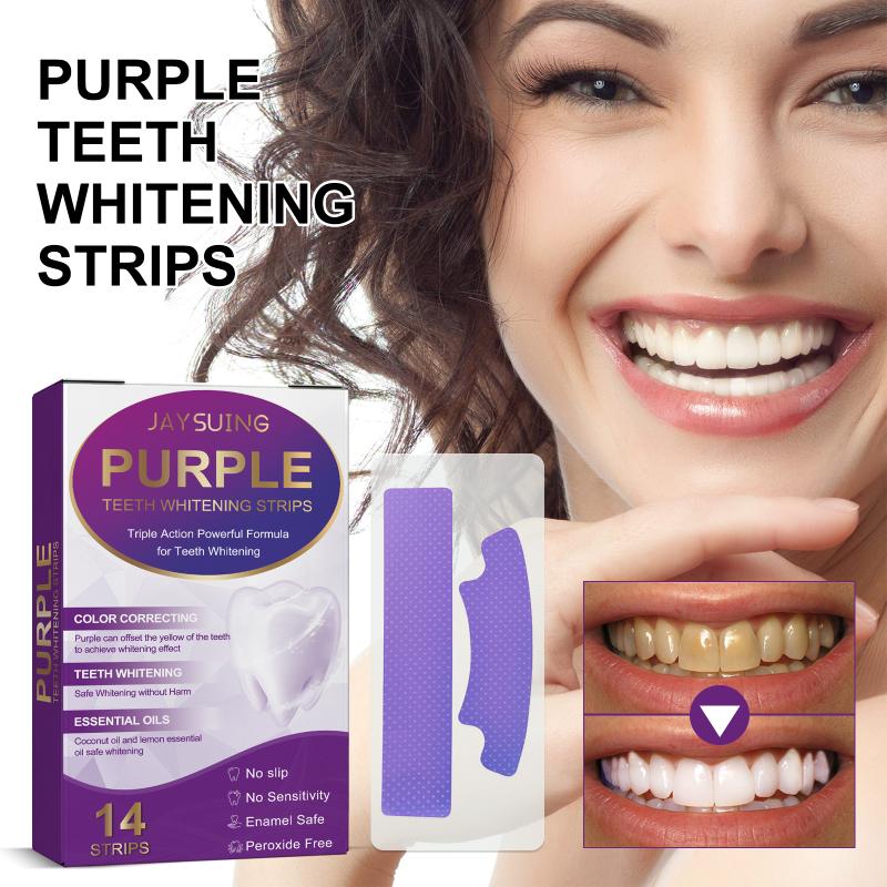 Teeth Whitening (Bleaching) - Jaysuing 14pcs Teeth Whitening Strips Purple