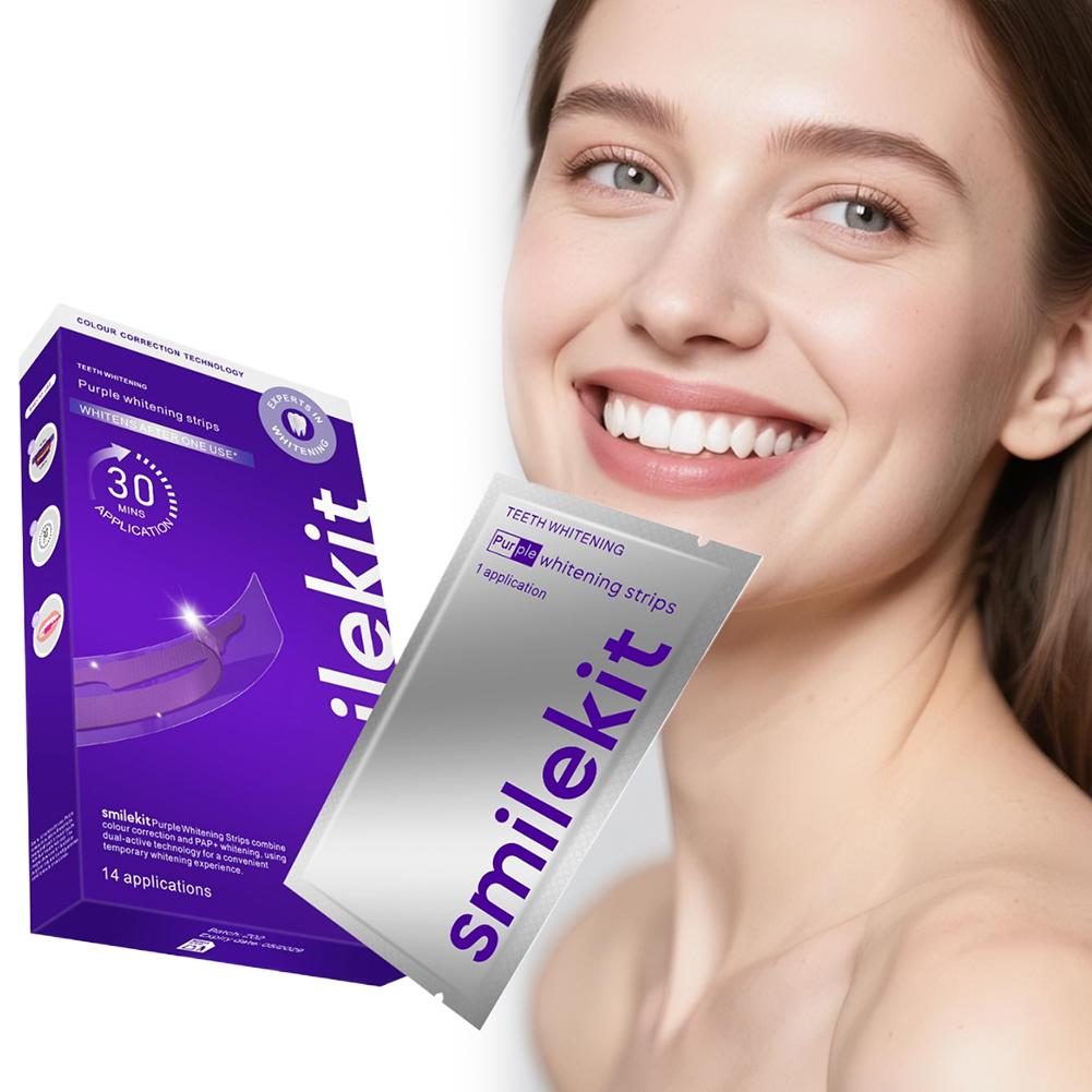 Teeth Whitening Street - 42Pairs Purple Teeth Whitening Strips V34