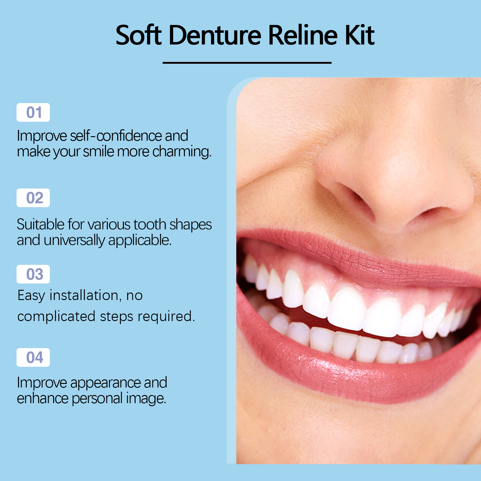 Denture Reline Kit Silicone Li - Teeth Whitening For Braces recension och pris