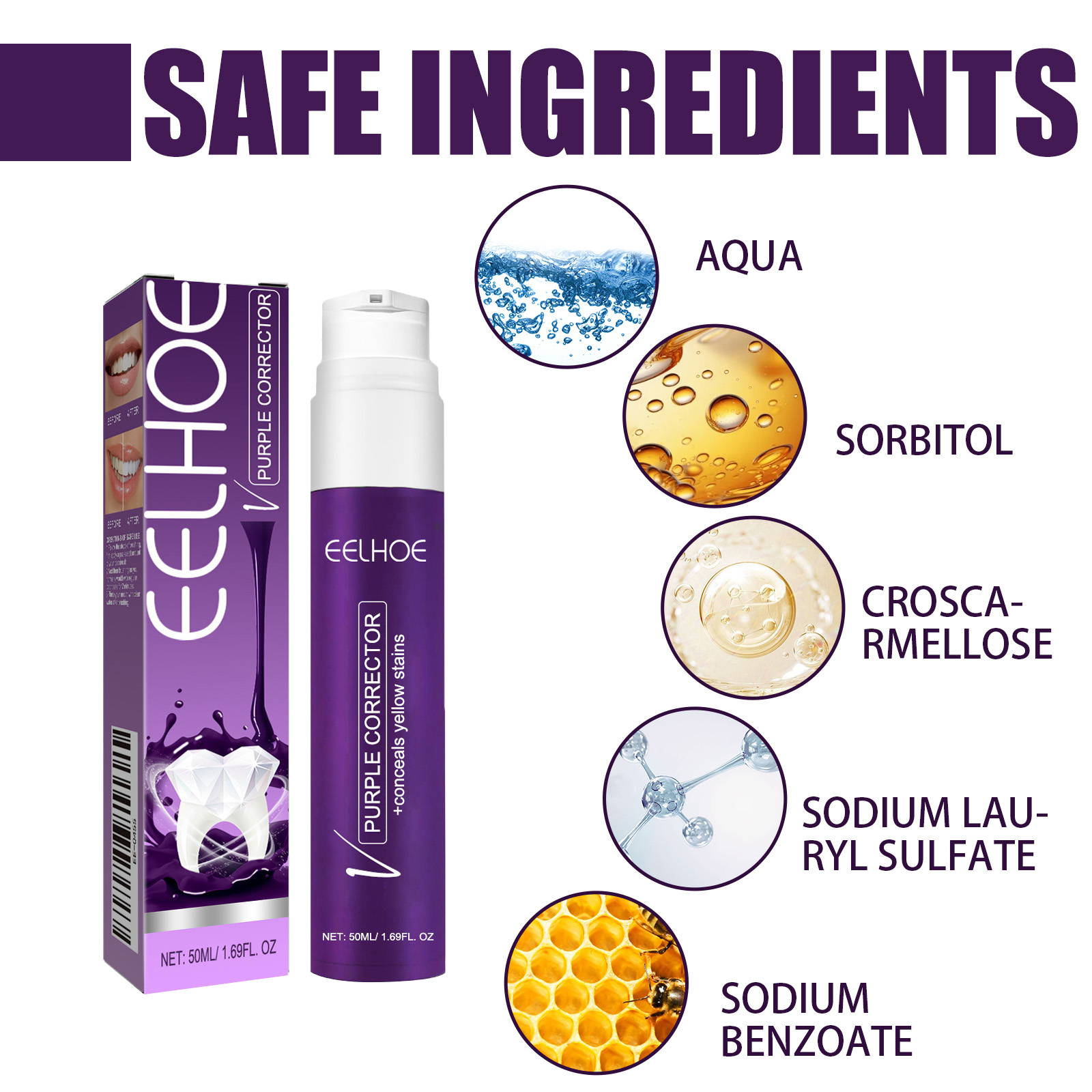 V34 Purple ToothpasteTeeth Whi - Teeth Whitening Foam recension och pris