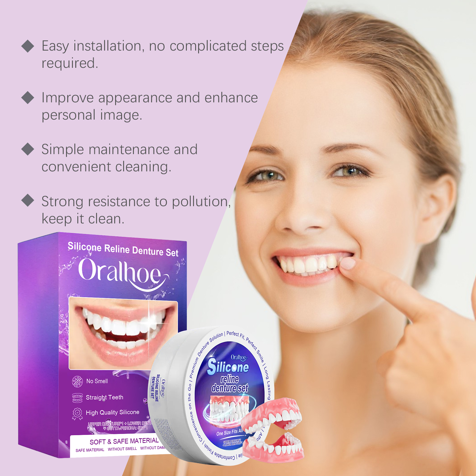 Silicone Denture Set Fit Tempo - Teeth Whitening For Braces recension och pris