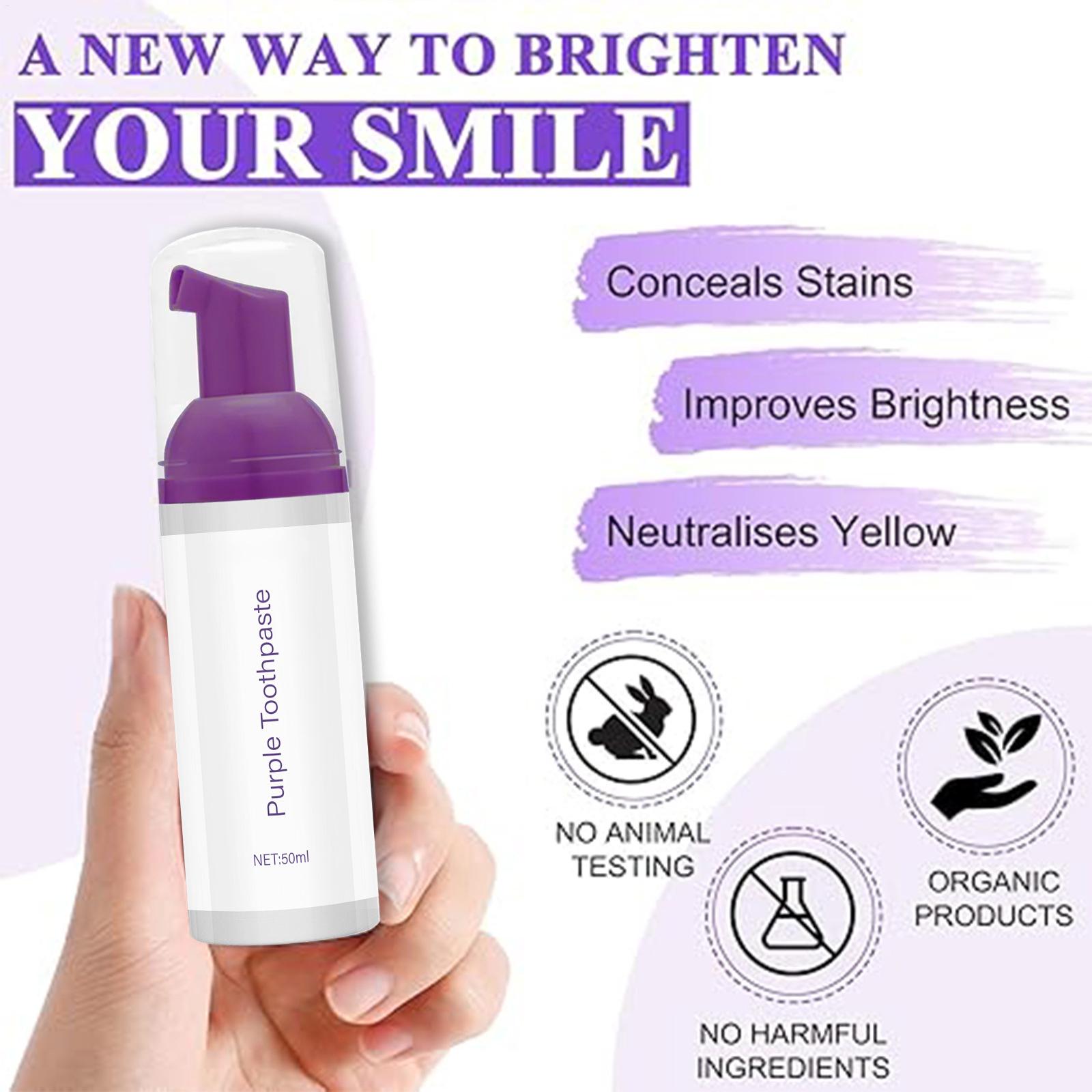 50ml Purple Whitening Toothpas - Teeth Whitening Foam recension och pris