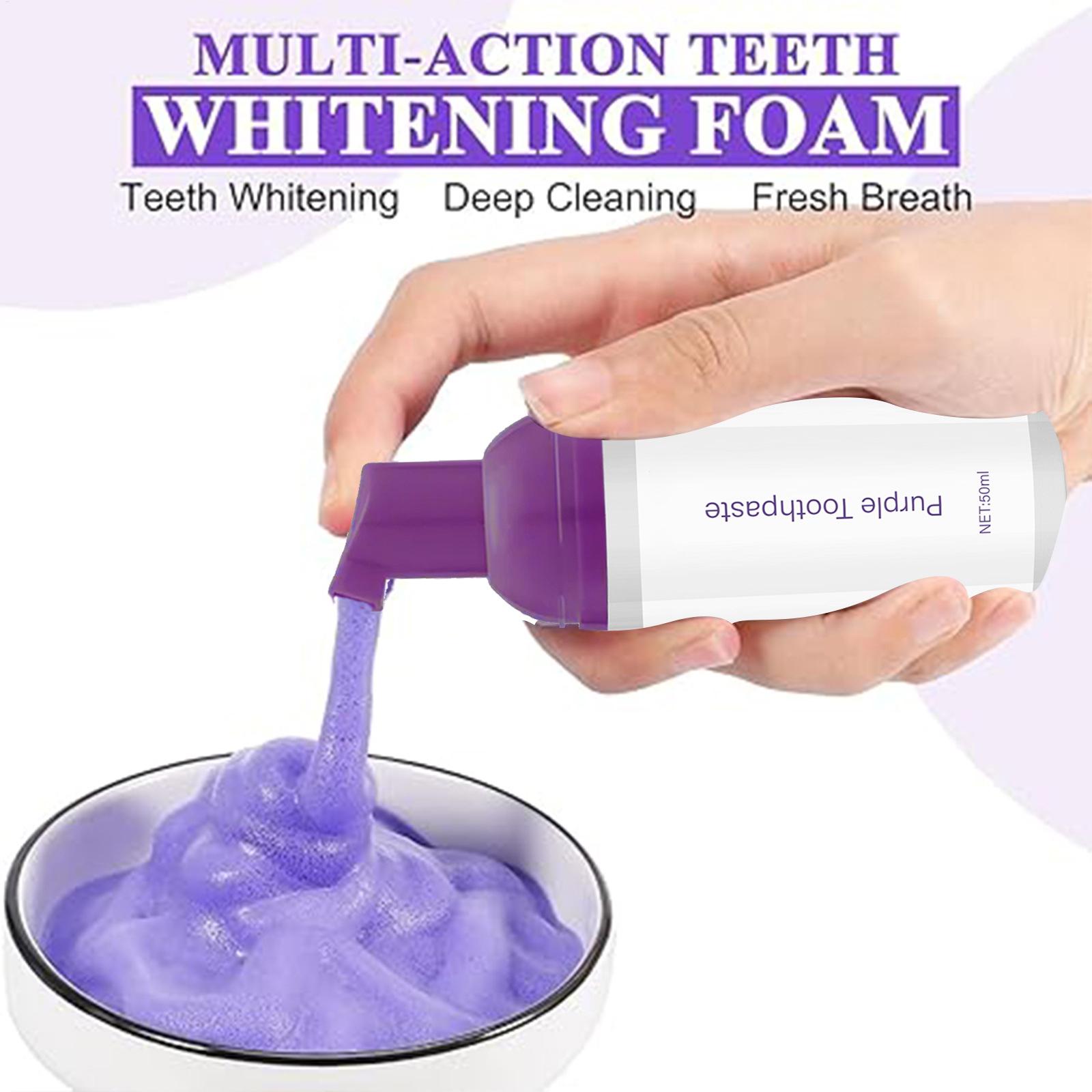 50ml Purple Whitening Toothpas - Teeth Whitening Foam recension och pris