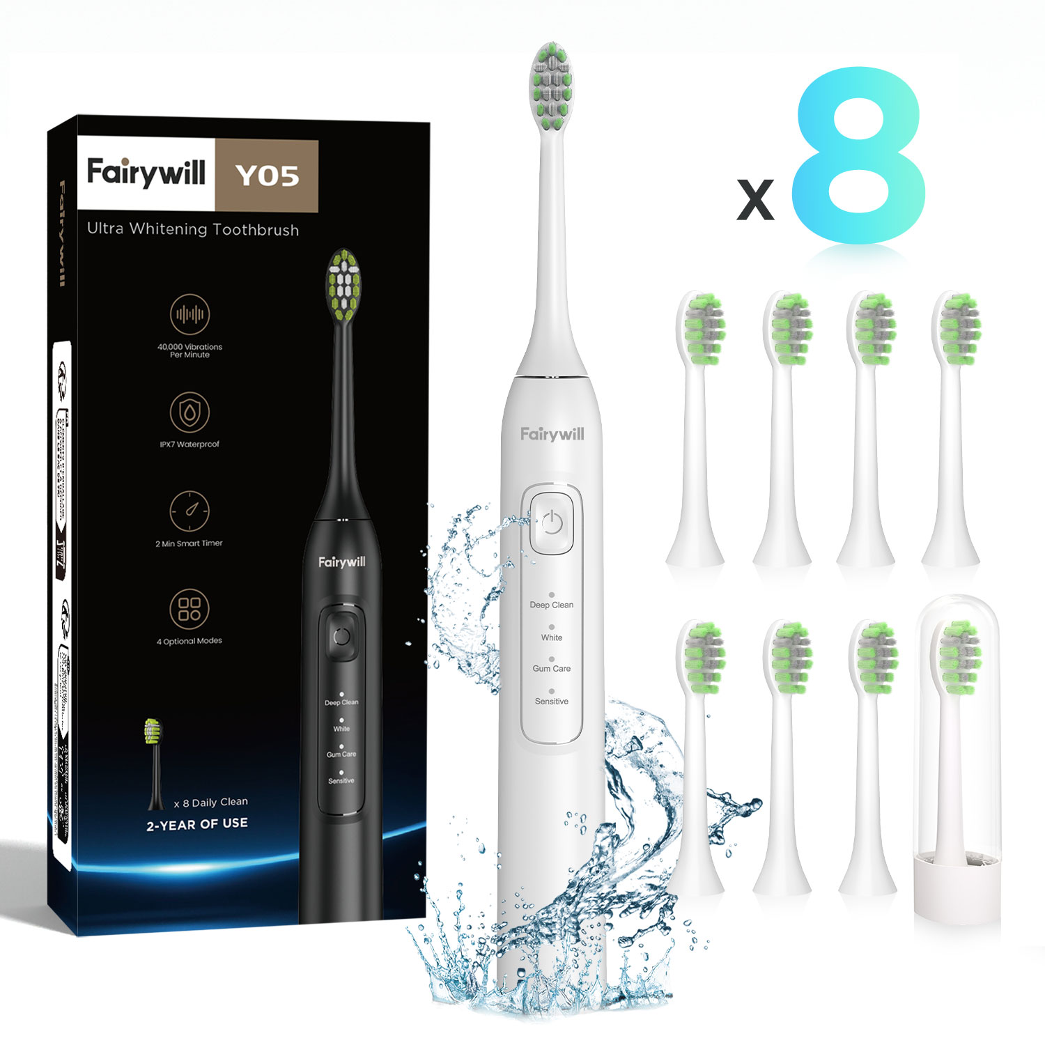 Fairywill Ultrasonic Electric  - Electric Toothbrush Sonic recension och pris