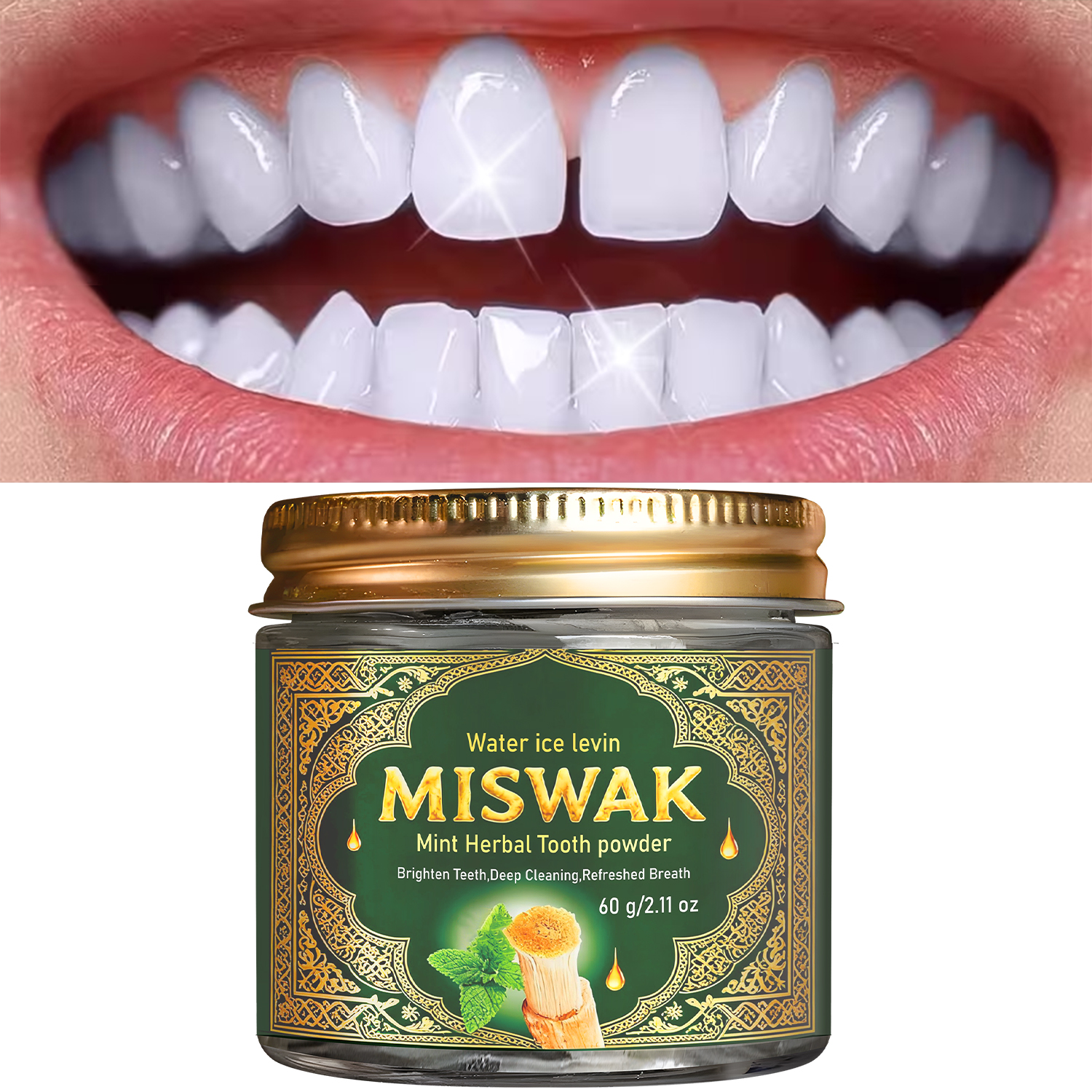 MISWAK Mint Herbal Tooth Powde - Remineralizing Toothpaste recension och pris